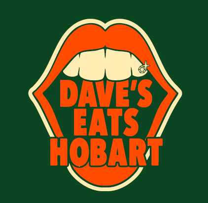 Back of the Dave's Eats Hobart shirt with the bigger design